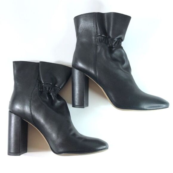 Botkier Rylie Slouchy Ankle Boots Chunky Leather Heeled Booties in Black 8.5 - Picture 7 of 15